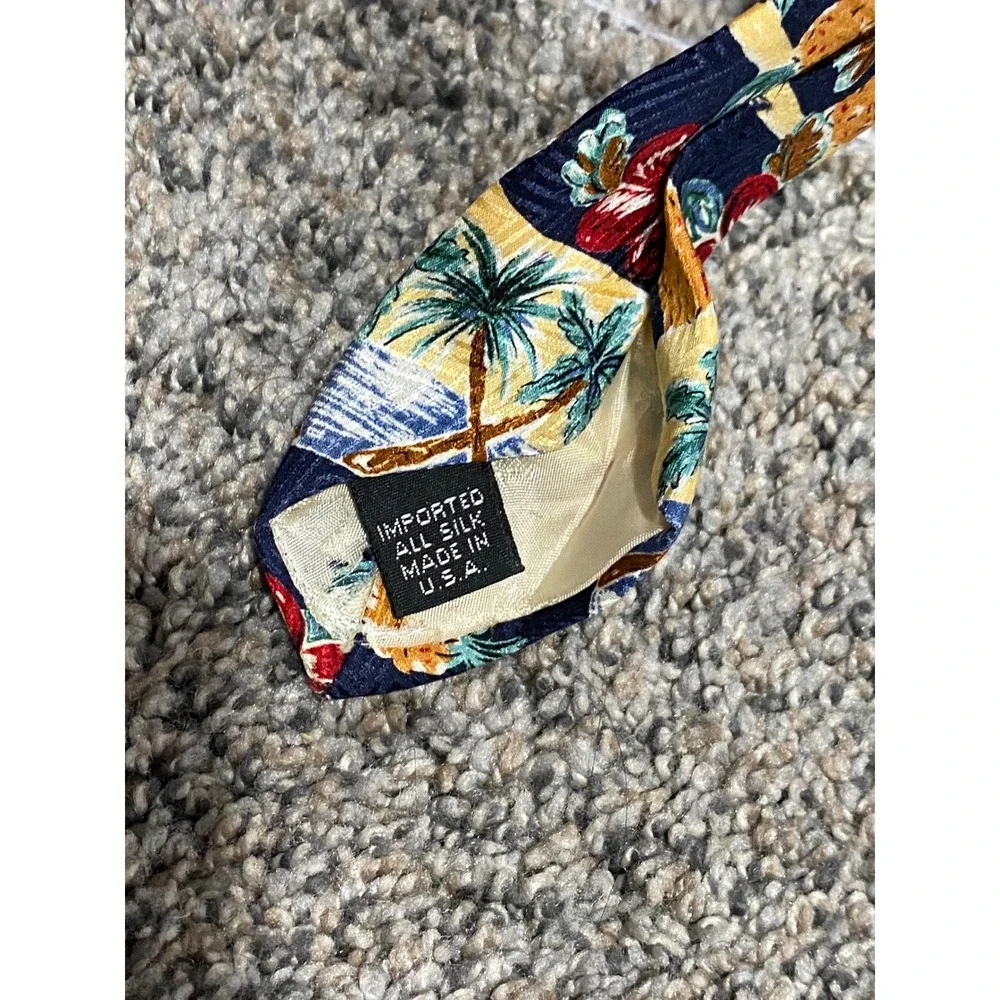 Necktie Reyn Spooner Mens Multicolor Good Tropical Pineapple Palm Silk OS